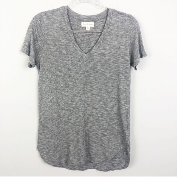 CLOTH & STONE | Black & White V Neck Tee Small - Picture 1 of 7